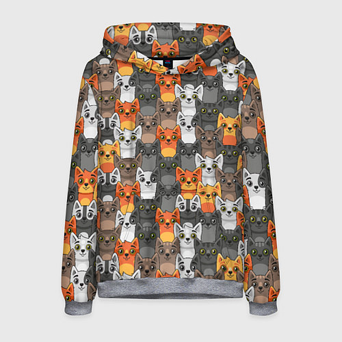 Мужская толстовка Мультяшные котята / 3D-Меланж – фото 1