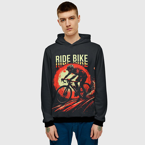Мужская толстовка Ride bike / 3D-Черный – фото 3