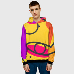 Толстовка-худи мужская Геометрия и цвет, цвет: 3D-черный — фото 2