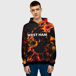 Толстовка-худи мужская West Ham red lava, цвет: 3D-черный — фото 2