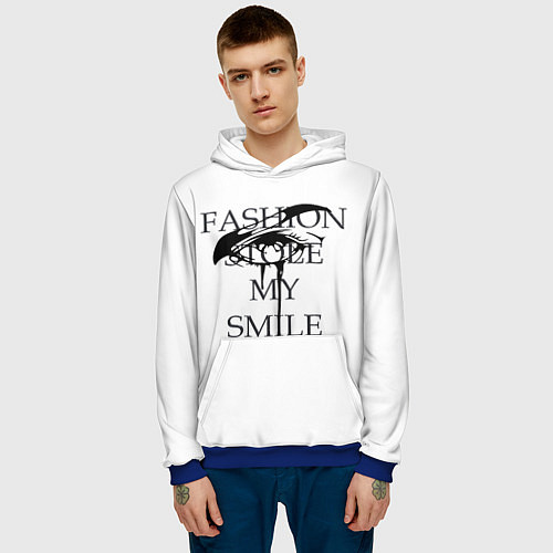 Мужская толстовка Мода украла мою улыбку / 3D-Синий – фото 3