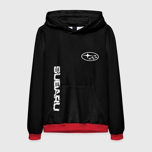 Мужская толстовка Subaru logo white / 3D-Красный – фото 1