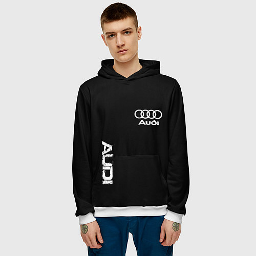 Мужская толстовка AUDI sport white / 3D-Белый – фото 3