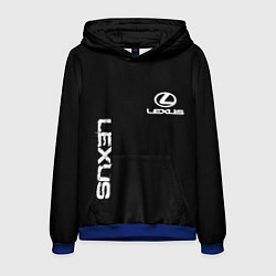 Толстовка-худи мужская Lexus white logo auto, цвет: 3D-синий