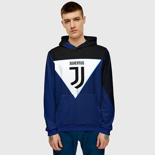 Мужская толстовка Juventus sport geometry color / 3D-Синий – фото 3