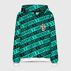 Толстовка-худи мужская Juventus pattern logo steel, цвет: 3D-белый