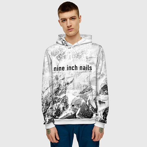 Мужская толстовка Nine Inch Nails white graphite / 3D-Белый – фото 3