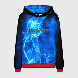 Толстовка-худи мужская God of war neon flower, цвет: 3D-красный