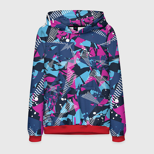 Мужская толстовка Яркий абстрактный узор для спорта / 3D-Красный – фото 1