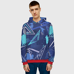 Толстовка-худи мужская Яркий абстрактный узор для спорта, цвет: 3D-красный — фото 2