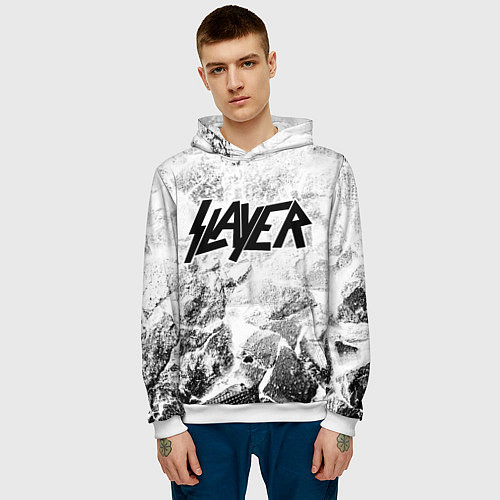 Мужская толстовка Slayer white graphite / 3D-Белый – фото 3