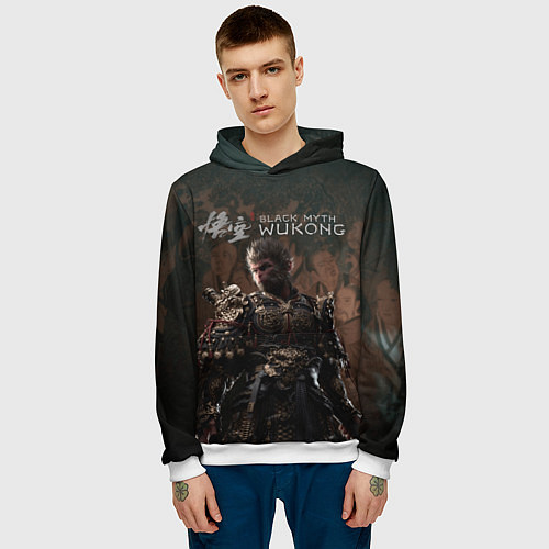 Мужская толстовка Sun Wukong Black myth wukong / 3D-Белый – фото 3