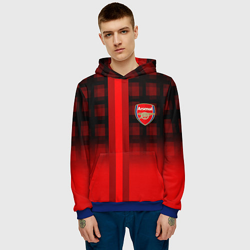 Мужская толстовка Arsenal fc sport geometry steel / 3D-Синий – фото 3