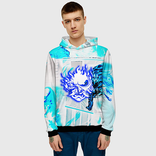 Мужская толстовка Samurai logo howl / 3D-Черный – фото 3