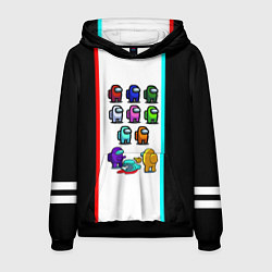 Толстовка-худи мужская Among us line, цвет: 3D-черный