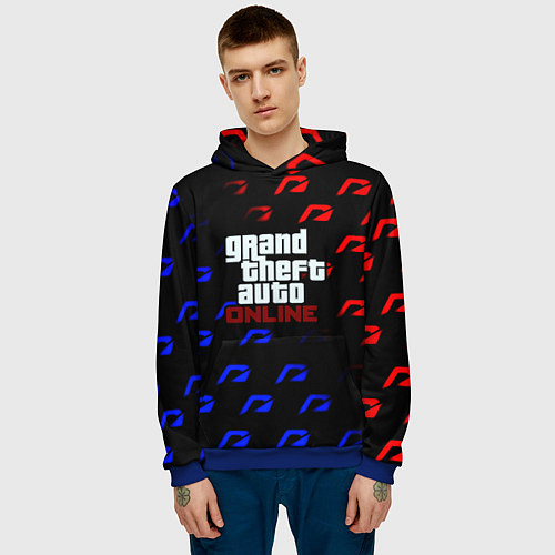 Мужская толстовка NFS x GTA pattern / 3D-Синий – фото 3