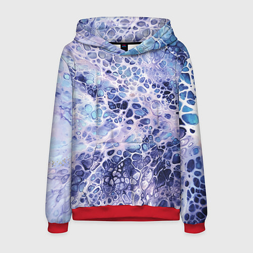 Мужская толстовка Абстракция текстура воды и мрамора / 3D-Красный – фото 1