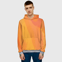 Толстовка-худи мужская Рыжая абстракция, цвет: 3D-меланж — фото 2