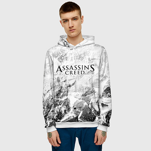 Мужская толстовка Assassins Creed white graphite / 3D-Белый – фото 3