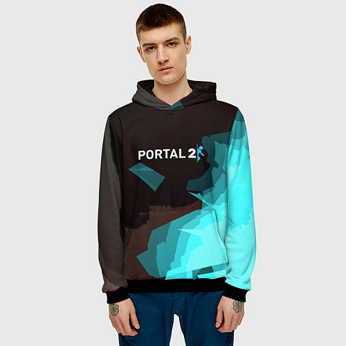 Мужская толстовка Portal abstraction game valve / 3D-Черный – фото 3