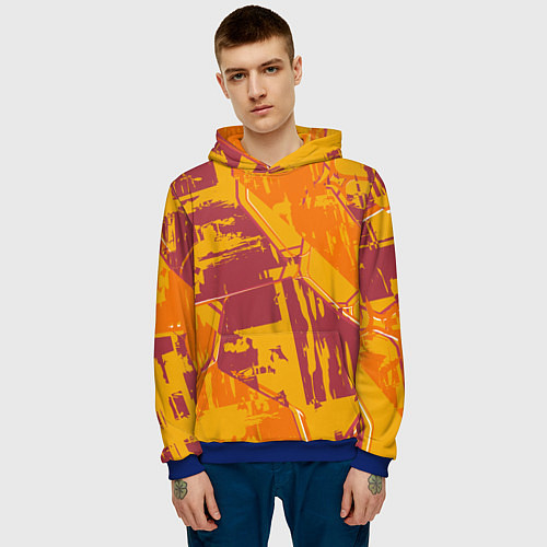 Мужская толстовка Яркий абстрактный паттерн для спорта / 3D-Синий – фото 3