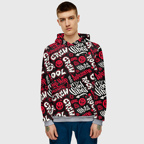 Мужская толстовка Крутая команда / 3D-Меланж – фото 3