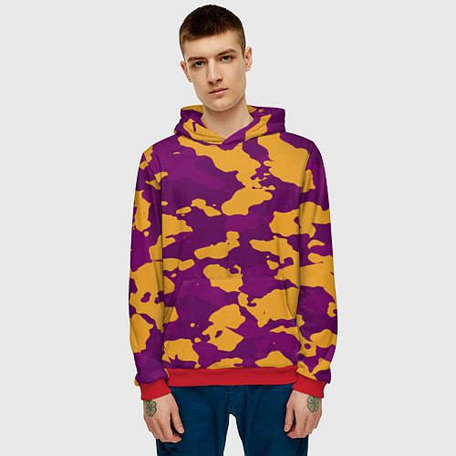 Мужская толстовка Песчанный камуфляж милитраи / 3D-Красный – фото 3
