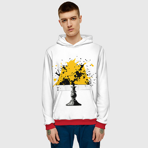 Мужская толстовка Распад желтой лампы / 3D-Красный – фото 3