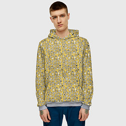 Толстовка-худи мужская Человечки в шляпе, цвет: 3D-меланж — фото 2