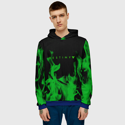 Мужская толстовка Destiny fire green / 3D-Синий – фото 3