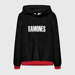 Толстовка-худи мужская Ramones white logo, цвет: 3D-красный