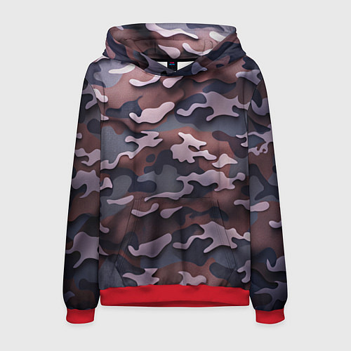 Мужская толстовка Камуфляж-грязь / 3D-Красный – фото 1