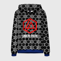 Толстовка-худи мужская Linkin park logo pattern, цвет: 3D-синий