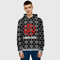 Толстовка-худи мужская Linkin park logo pattern, цвет: 3D-меланж — фото 2