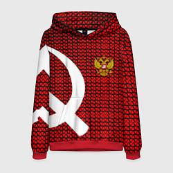 Толстовка-худи мужская РФ стиль СССР, цвет: 3D-красный