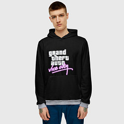 Толстовка-худи мужская GTA vice city logo, цвет: 3D-меланж — фото 2
