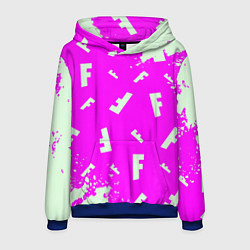 Толстовка-худи мужская Fortnite pattern pink, цвет: 3D-синий