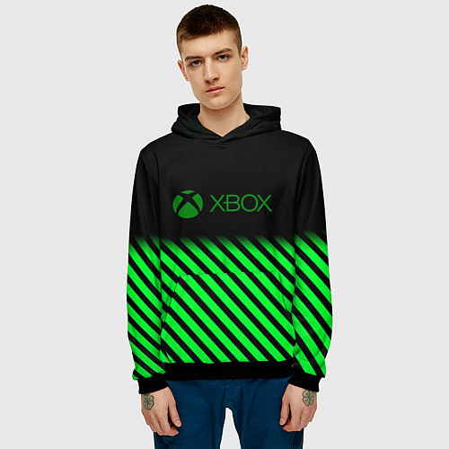 Мужская толстовка Xbox line green / 3D-Черный – фото 3