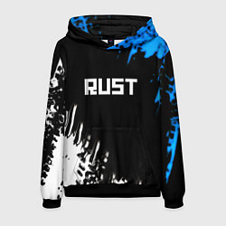Толстовка-худи мужская Rust краски текстура штрихи, цвет: 3D-черный