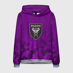 Толстовка-худи мужская Inter Miami logo pattern, цвет: 3D-меланж