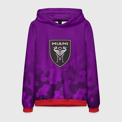 Мужская толстовка Inter Miami logo pattern / 3D-Красный – фото 1