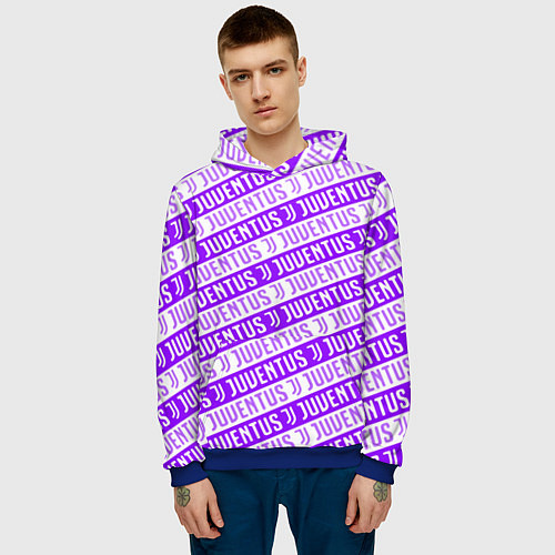 Мужская толстовка Juventus pattern / 3D-Синий – фото 3