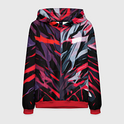 Толстовка-худи мужская Хаотичная чёрно-красная абстракция, цвет: 3D-красный