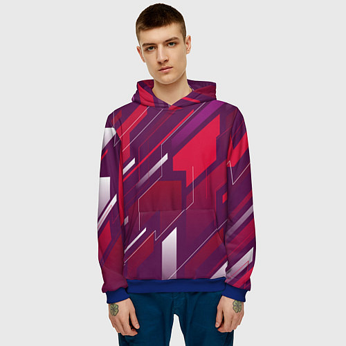 Мужская толстовка Абстракция графика экстремальной формы / 3D-Синий – фото 3
