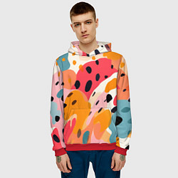 Толстовка-худи мужская Яркие пятна, цвет: 3D-красный — фото 2