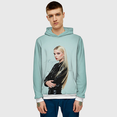 Мужская толстовка Anya Taylor - Joy - actress / 3D-Белый – фото 3