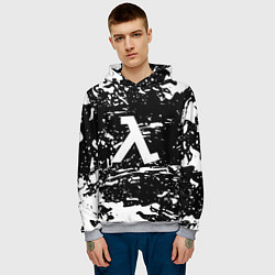 Толстовка-худи мужская Half life краски белые игра, цвет: 3D-меланж — фото 2