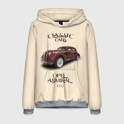 Толстовка-худи мужская Классические автомобиль 1939 года Opel Admiral, цвет: 3D-меланж