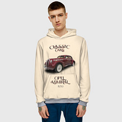 Толстовка-худи мужская Классические автомобиль 1939 года Opel Admiral, цвет: 3D-меланж — фото 2