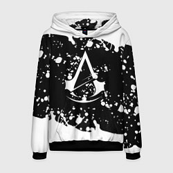 Толстовка-худи мужская Assassins Creed logo краски, цвет: 3D-черный